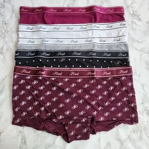 Victoria's Secret Pink 5-Pack Logo Cotton Shortie Panties Boy Short Pack  XL